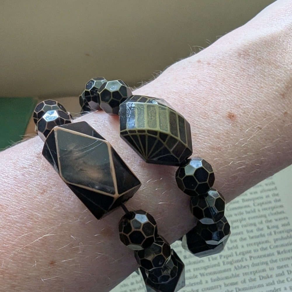 Black and Gold Geometric Bracelets